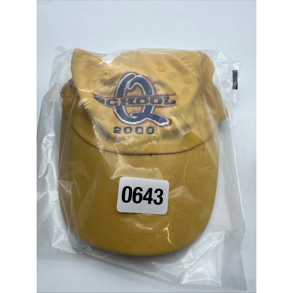 Y2k Ahead Vintage PGA West Golf Hat Yellow mustard Strap Back 2000 Dad Q School